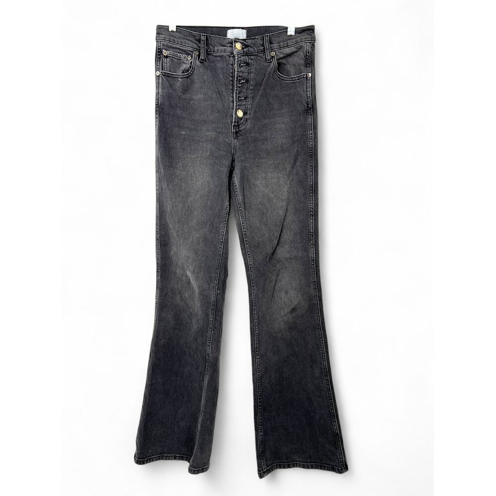 BOYISH 28 Rickey flare leg jeans in black 32" inseam Button Fly Flare  Revolve - Picture 2 of 13